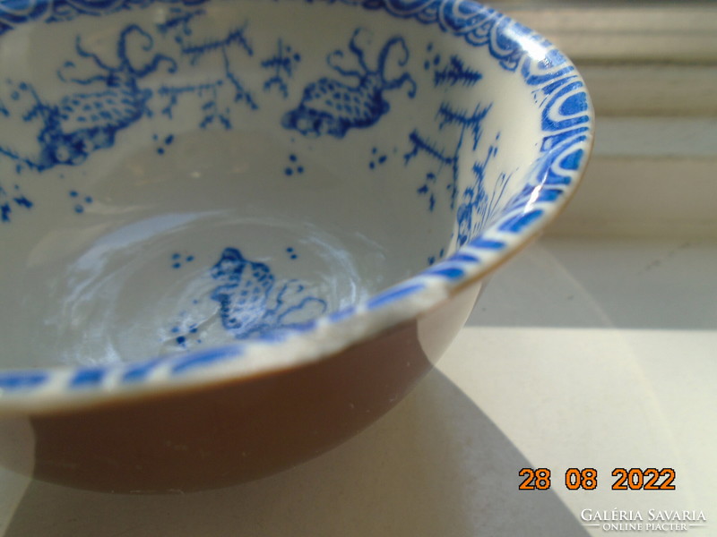 BATAVIA antik aranybarna mázzal Japán kék fehér mintás teáscsésze