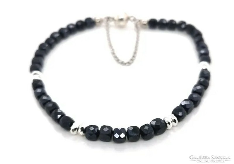 Refined fine spinel gemstone bracelet with 925 sterling silver clasp - new 20 cm