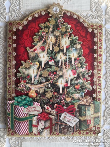 Díszes karácsonyi üdvözlőlap Floridából postázva. 17.7x12.6 cm