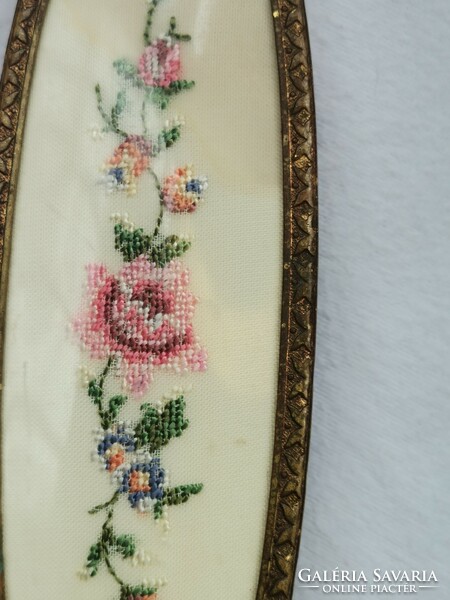 Retro cross-stitch embroidered wall decoration, vintage home decoration, embroidered wall decoration, flower pattern decoration