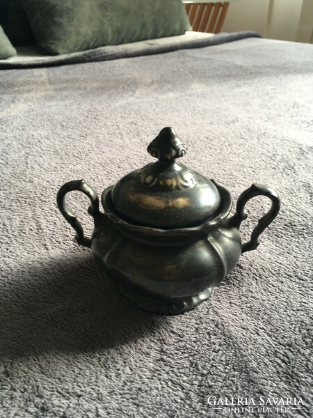 Bavaria silver plated teapot, milk spout and sugar holder