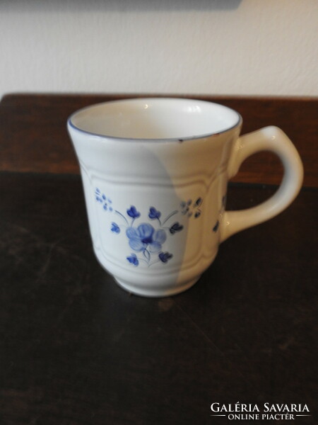 Herend Hungarian Village Pottery - blue floral ceramic mug