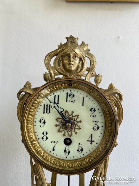 Aranyozott Bronz Szecessziós Kandalló óra