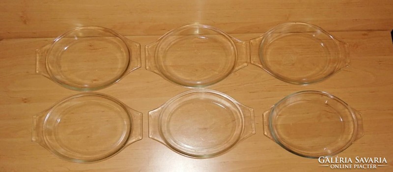 Retro Jénai üveg ovális tányér 6 db egyben (b)