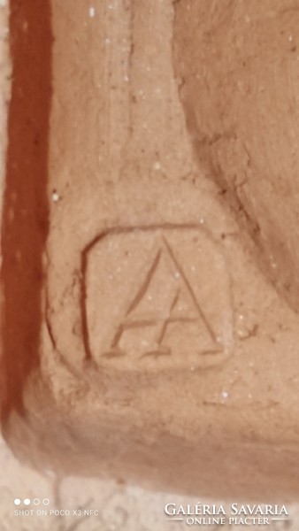 Extrém ritka kis méretű gyűjtői Andróczi Alajos kerámia fali dísz jelzett