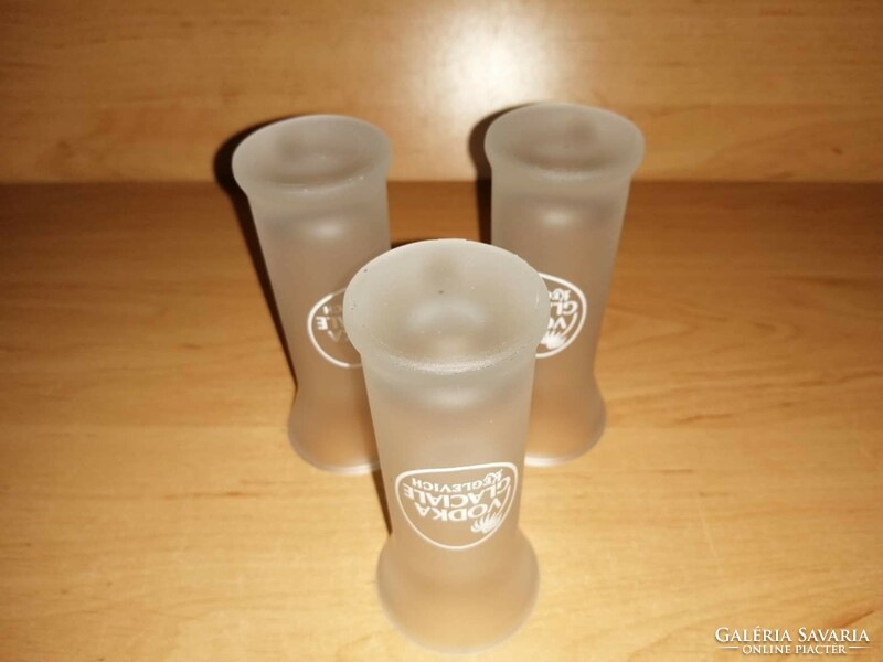 Vodka Glaciale Keglevich füles üveg pohár 3 db egyben (3/K)