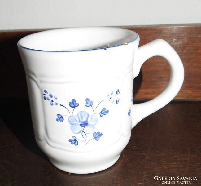 Herend Hungarian Village Pottery - blue floral ceramic mug