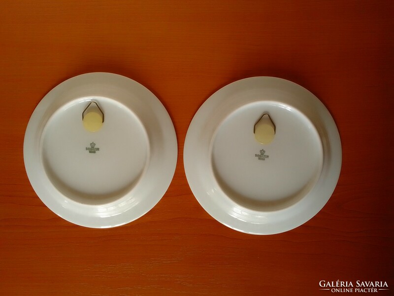Bavaria scherzer marked German glazed porcelain clown decorative plate, pair of small plates