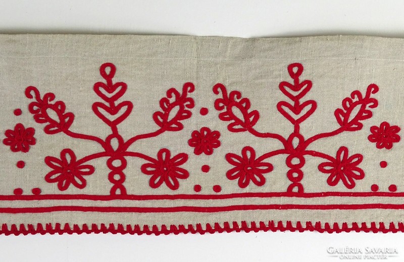 1K671 old embroidered Kalotaszeg linen shelf border 25 x 165 cm