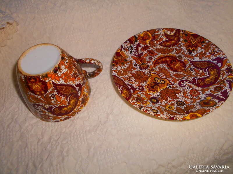 Antik porcelánfajansz csésze+ tányér
