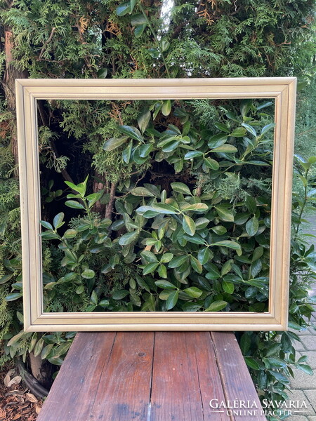 Bone-colored wooden picture frame, internal size: 61.5x66.5m!