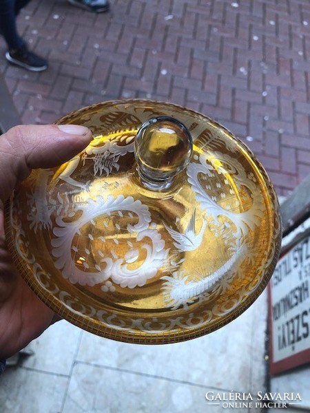 Art Nouveau glass sugar bowl, in perfect condition, for collectors. 15 cm