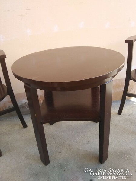 50-es évekből thonett jellegű karfás székek art deco asztal