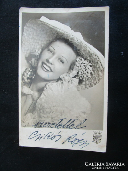 Rózsi Csikós actor wife of bright Szabolcs actor signed autographed photo photo sheet autograph theater