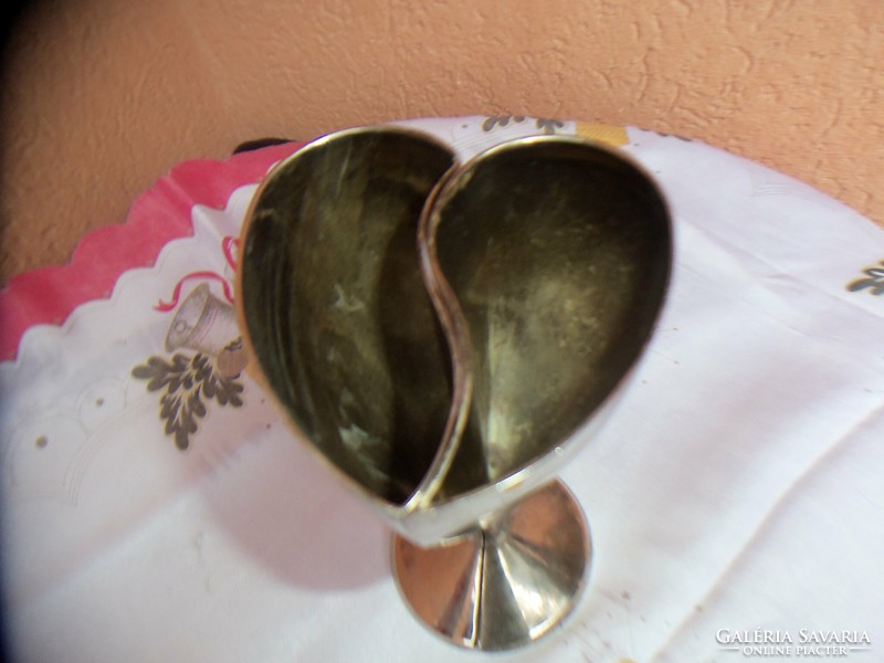 Pair of silver-plated, heart-shaped goblets!!