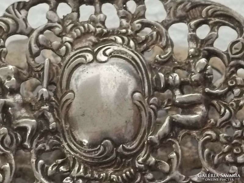 Antique German rosenau silver musical angels napkin holder