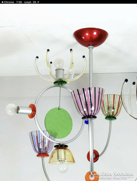 Large post-modern chandelier from Murano, for lovers of modern design from the nineties