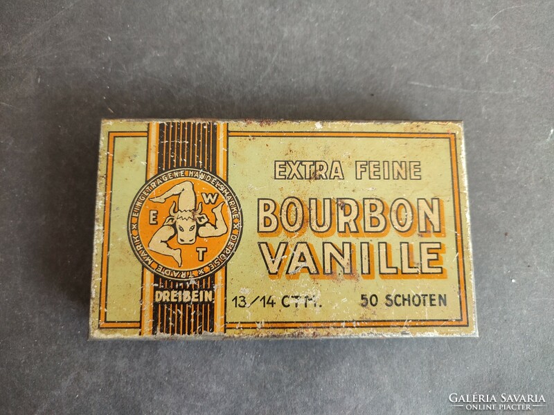 Antique bourbon vanilla vanilla painted tin box - ep