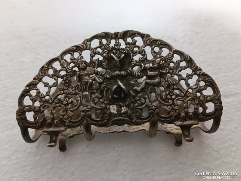 Antique German rosenau silver musical angels napkin holder
