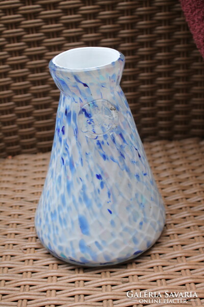 Double-layer blown Murano-style glass vase