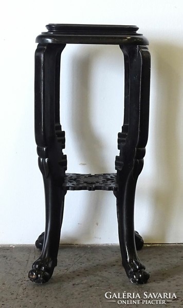 1K711 Régi fekete oroszlánlábas orientalista posztamens 71 cm
