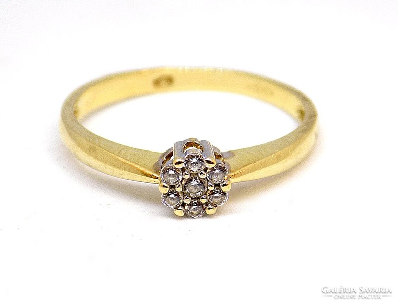 Gold ring with floral stones (zal-au111802)