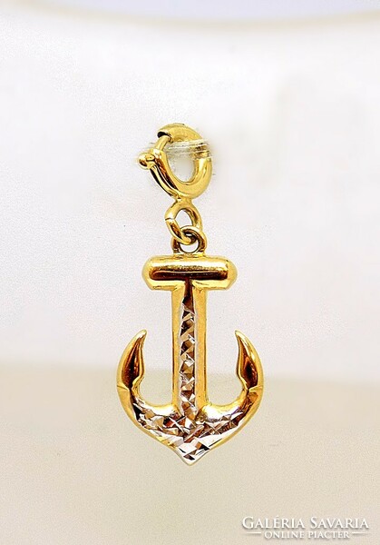 Yellow-white gold anchor pendant (zal-au109362))