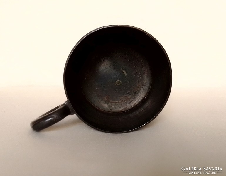 Antik régi szecessziós bécsi ezüstözött fém füles teás pohár tartó, jelzett Argentor