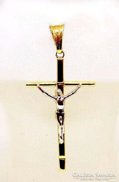 Yellow-white gold cross pendant (zal-au108332))