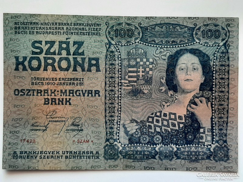 Very rare !! 100 Korona buck tickets 1910 ef+ in rare, beautiful condition!!