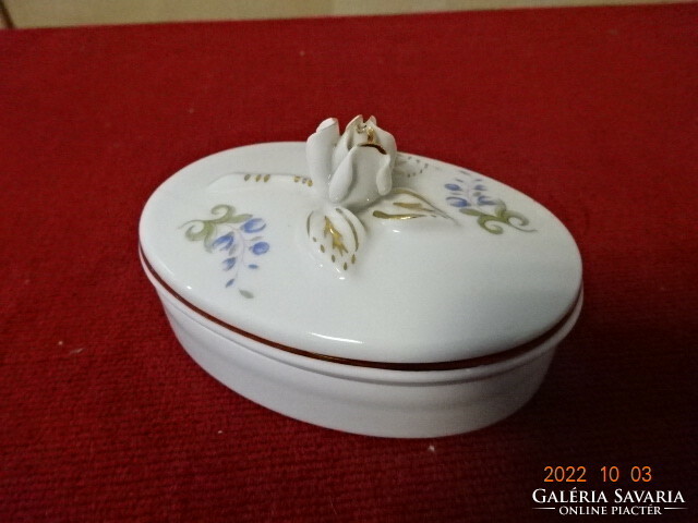 Ravenclaw porcelain, oval jewelry holder, with morning glory pattern. He has! Jokai.