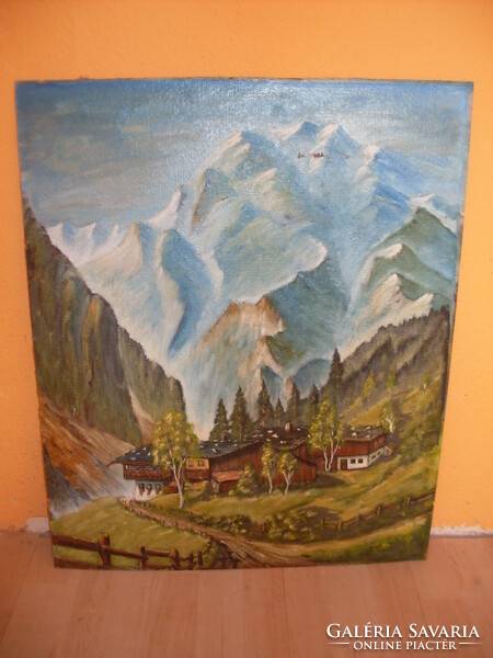 Landscape oil painting painted on wood 71x57cm