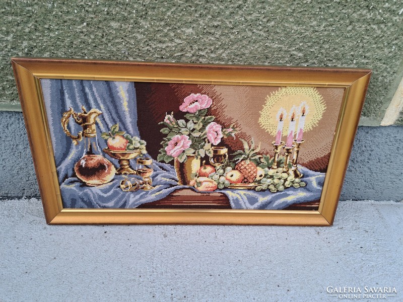 Tapestry, tapestry fruit still life picture is a beautiful piece. A collector's item