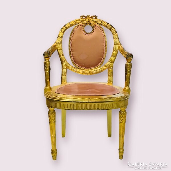XVI. Lajos-stílusú Francia aranyozott karfás szék