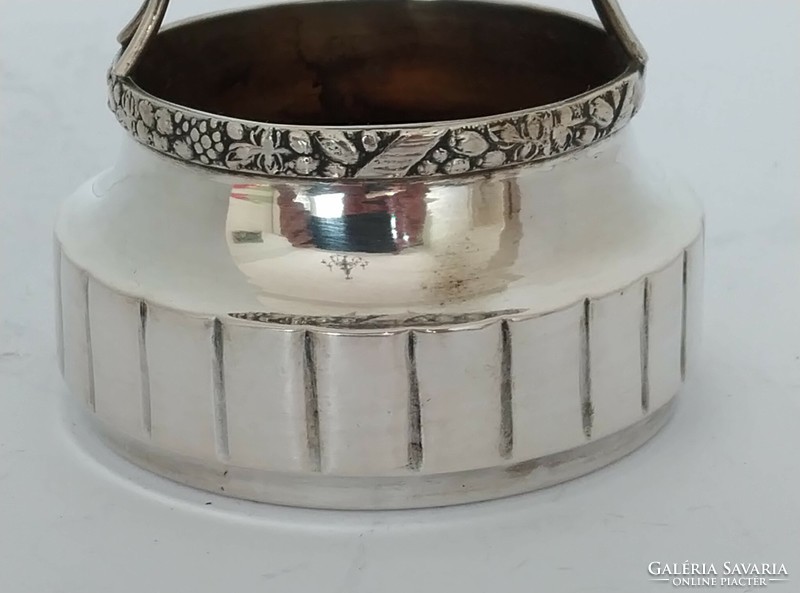 Silver art-deco ashtray with match holder