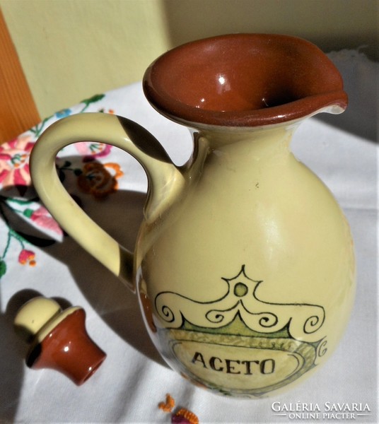 Kitchen vinegar and oil jug with stopper (jet&co ceramic)