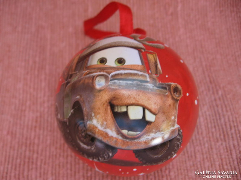 Villám McQuenn Disney Pixar fém  karácsonyfa dísz golyó