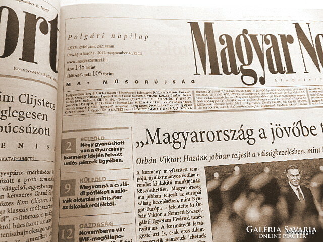 2012 September 4 / Hungarian nation / birthday!? Original newspaper! No.: 22786