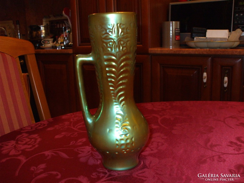 Zsolnay eozin folk vase with ears