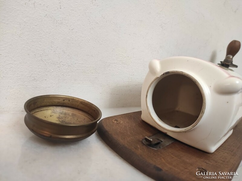 Antik kis kávédaráló Art Deco falra szerelhető porcelán kávé daráló 918 6041