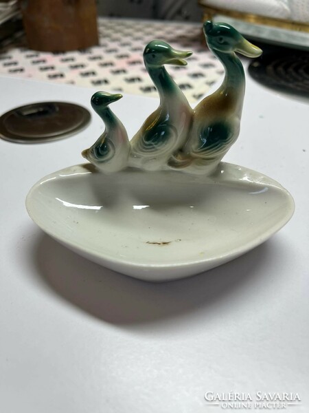 Wild duck porcelain holder or ashtray