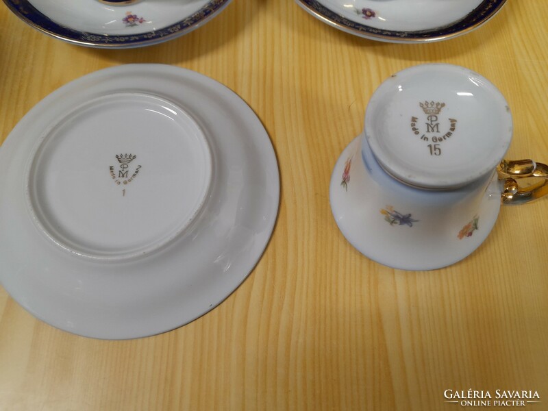 German, germany pm. Martinroda set of 6 mocha porcelains.