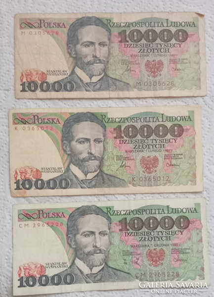 Lengyelország 10000 zlotych 1987 és 1988