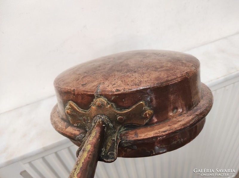 Antik konyhai eszköz esztergált nyeles felnyitható fedelű kávé pörkölő kávépörkölő 934 6055
