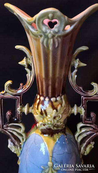 Dt/133 - rare, beautiful and special! Art Nouveau, 2-handled vase, volkstedt/ens ?