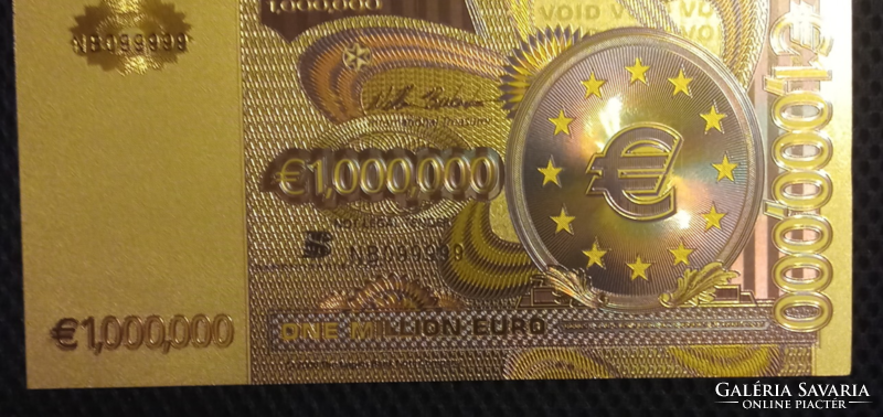 24 Kt gold one million euro banknote
