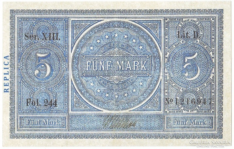 Németország 5 márka 1874 REPLIKA UNC