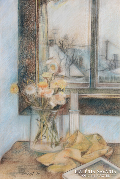 Katalin Volent: flowers at the window