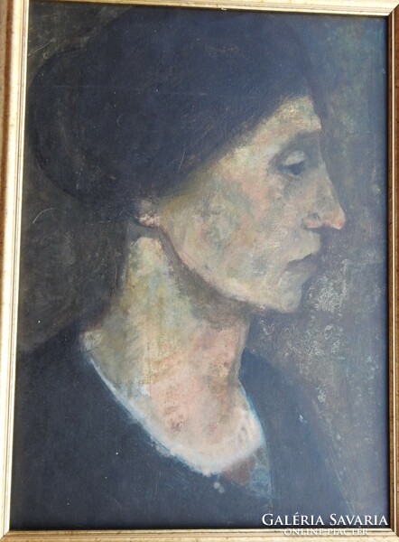 Antik festmény - ismeretlen alkotó - Nő feketében