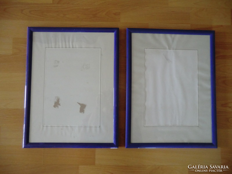 Pair of picture frames in cobalt blue 42x33 cm